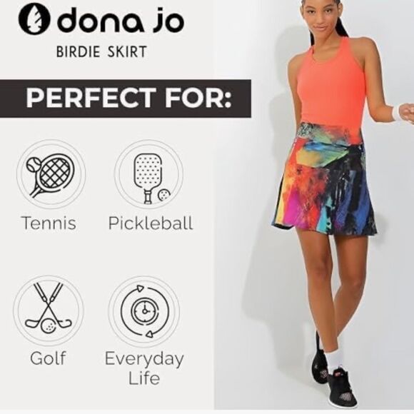 Dona Jo Birdie Skort Tie dye colorful Size large - Picture 6 of 8